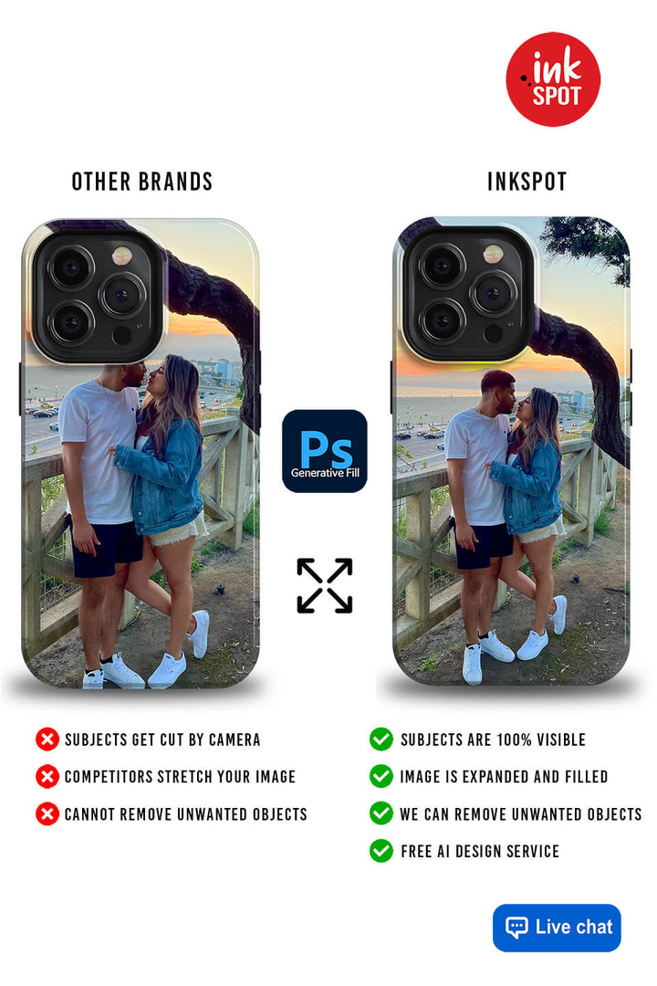 Brand comparison using AI Custom Photo iPhone Case - Shopinkspot.com