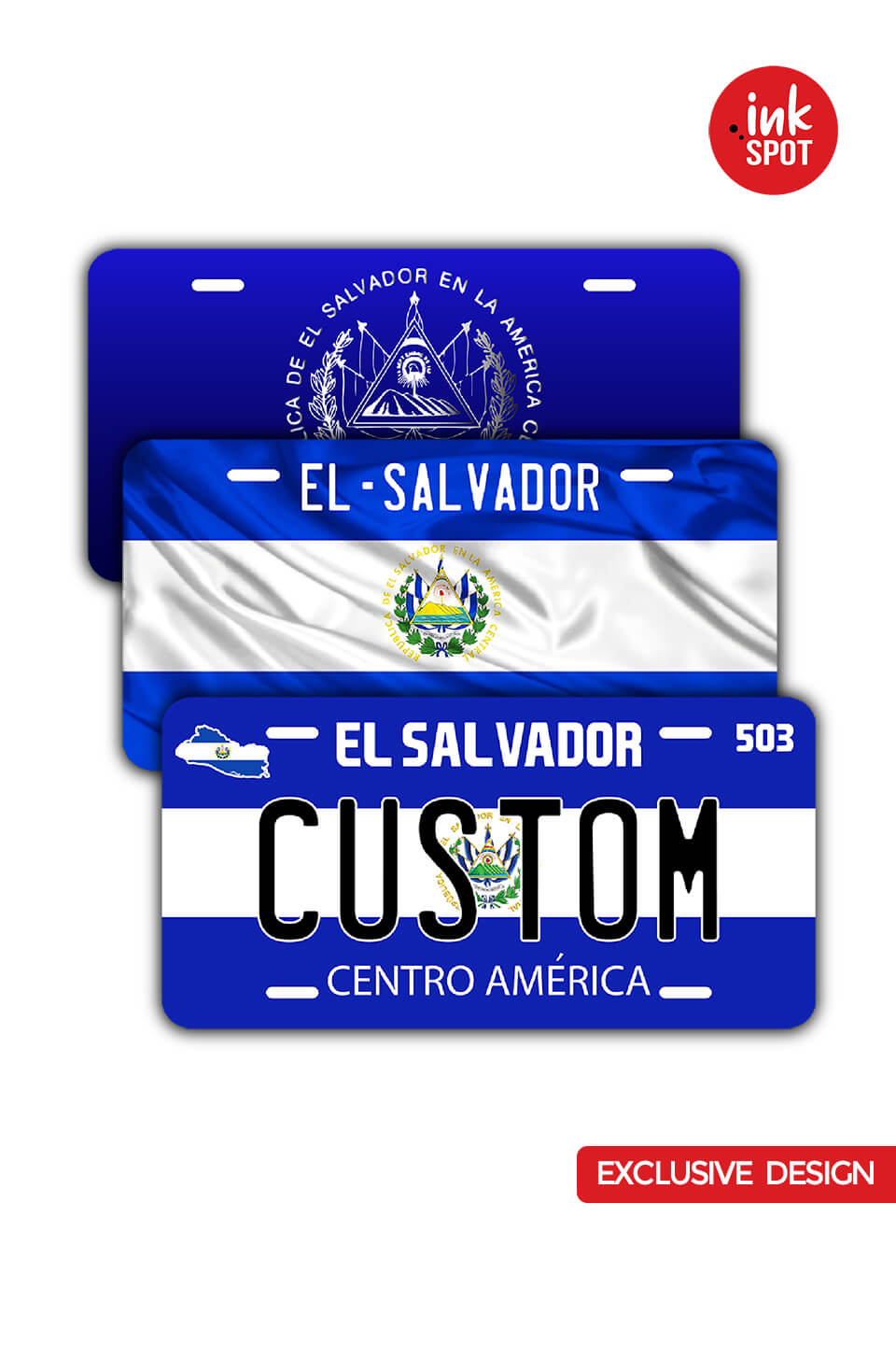 Custom El Salvador License Plate - Laserx Engraving