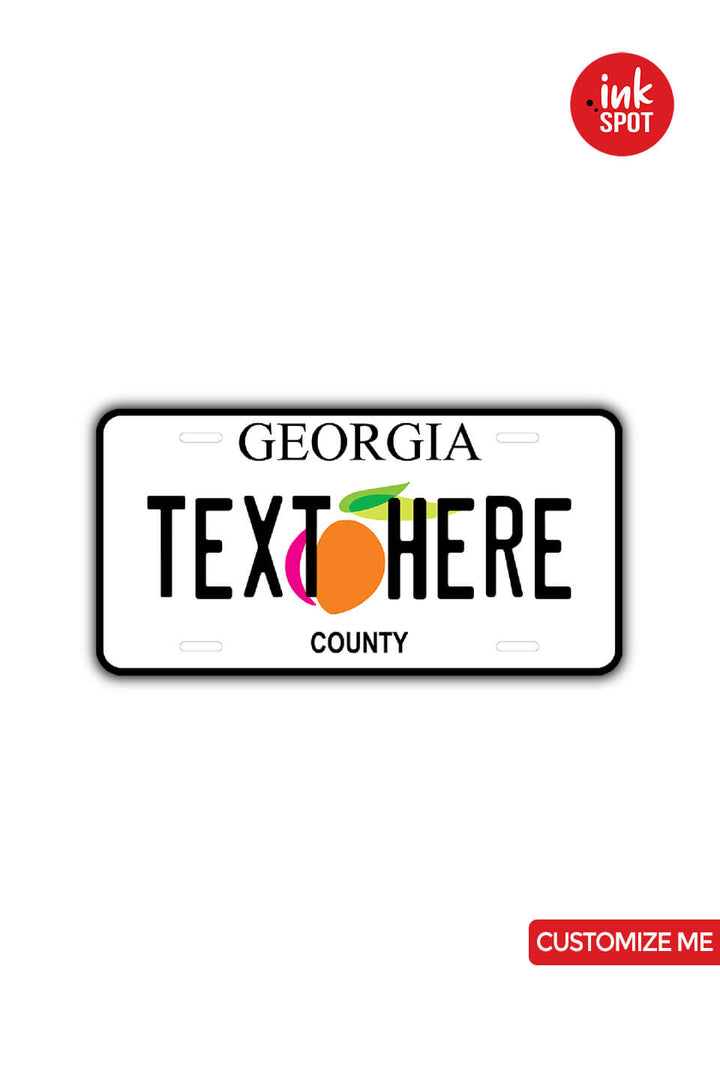Custom Georgia License Plate - Laserx Engraving
