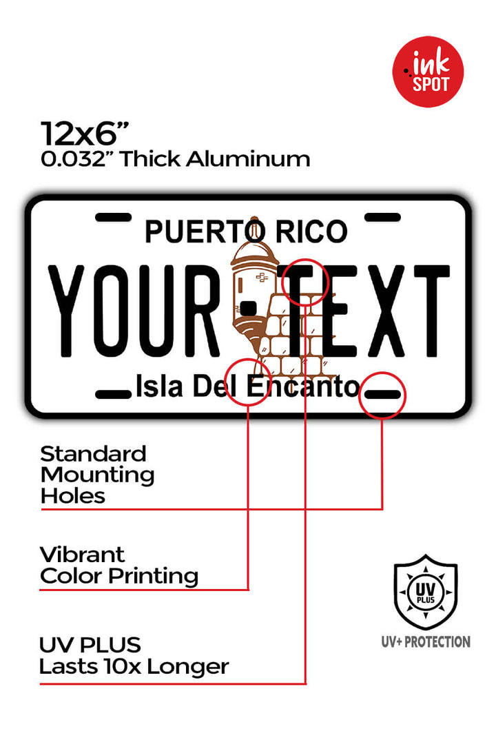 Custom Puerto Rico License Plate - Laserx Engraving