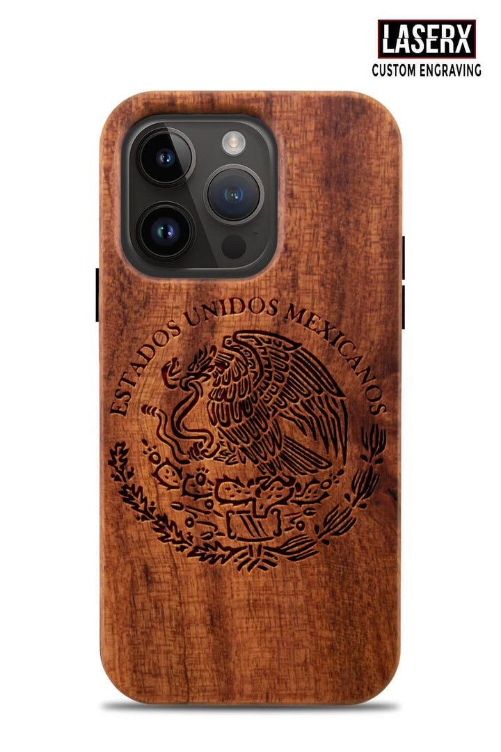 Mexico Seal Wood Case - Laserx Engraving
